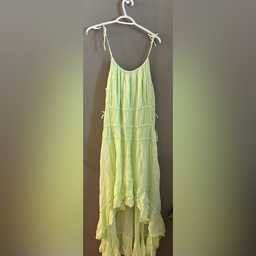 Young fabulous and broke Flowy Lime Green Maxi fairy‎ Dress